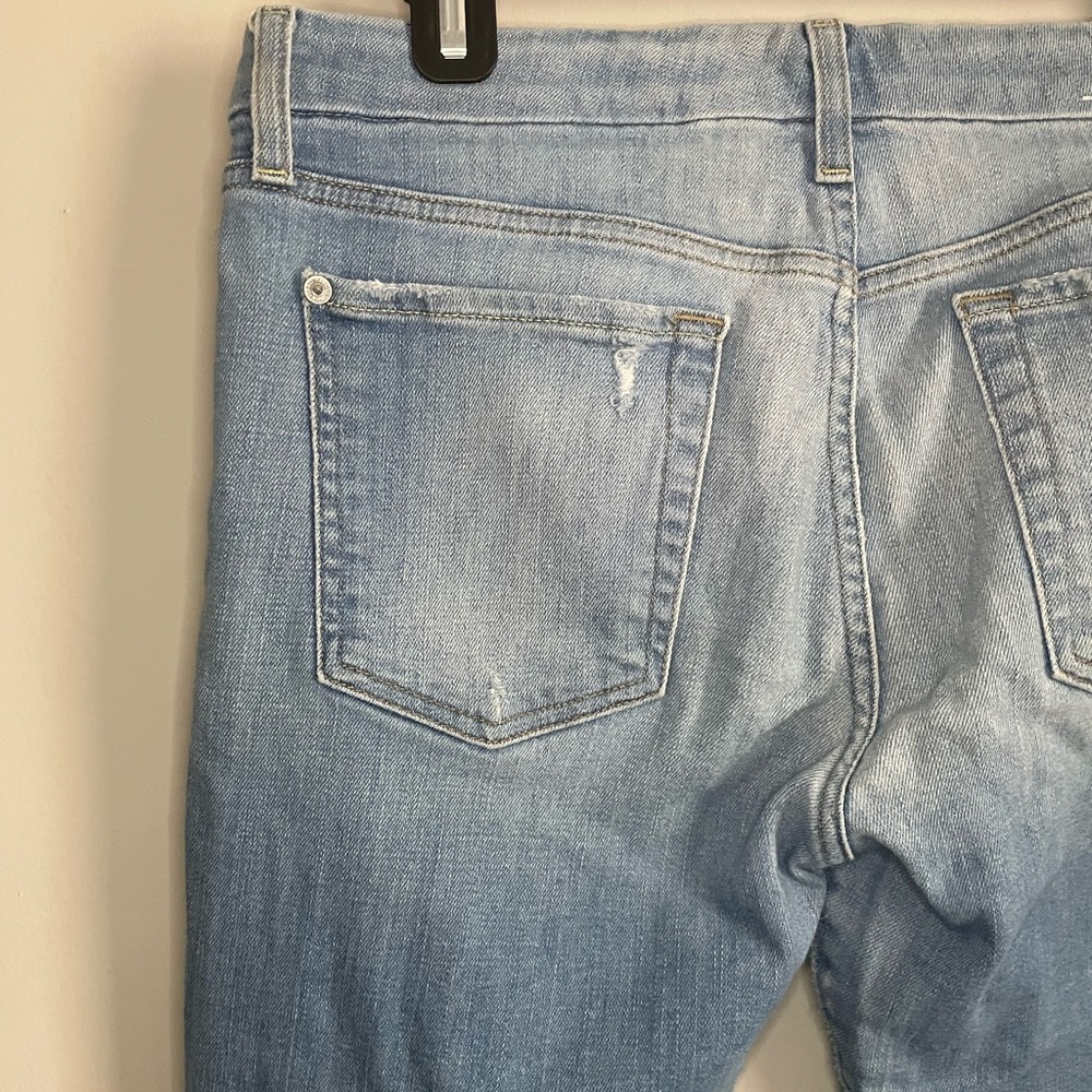 7 For All Mankind Step Hem Distressed Ankle Skinny in Melbourne Sky - Picture 10 of 11